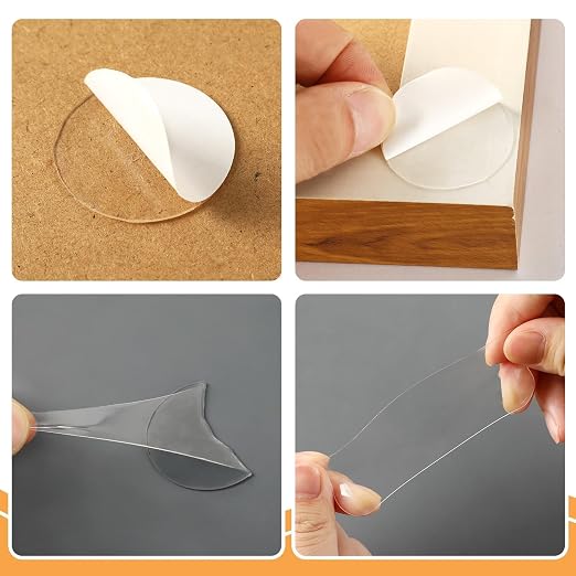JANYUN 280 Pcs Sticky Dots, Square 20 mm Putty Clear Double Sided Tape | Glue - Image 3