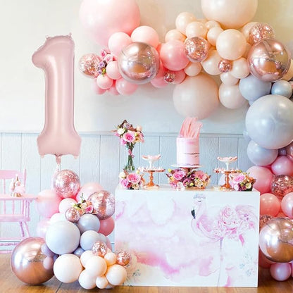 Light Pink Number 17 Balloon, 40 Inch Giant Mylar Number Balloons, Large Foil - Image 4