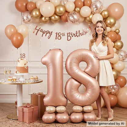 40 Inch Caramel Foil Number 18 Balloon - Image 4
