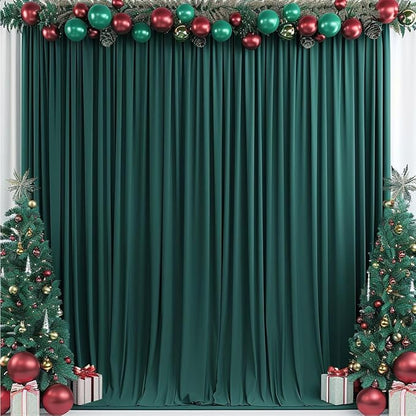 30x10ft Wrinkle Free Hunter Green Backdrop Curtain - Image 4
