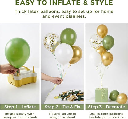 LovesTown 60PCS Sage Green Balloon Garland Kit, Balloon Arch Kit Metallic Latex - Image 6
