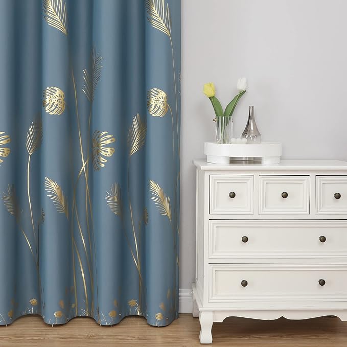 Stone Blue Blackout Curtains for Living Room, Room Darkening Curtains - Image 2