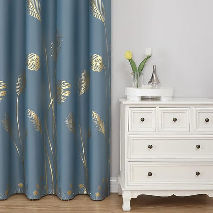 Stone Blue Blackout Curtains for Living Room, Room Darkening Curtains - Image 2