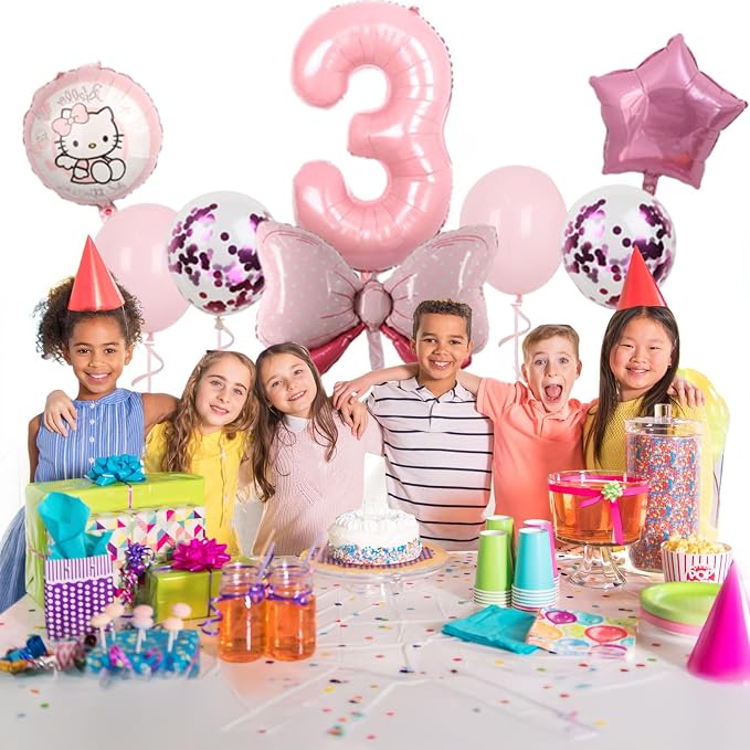 Cartoon Party Balloons, Cute Number 3 Balloon - Image 4