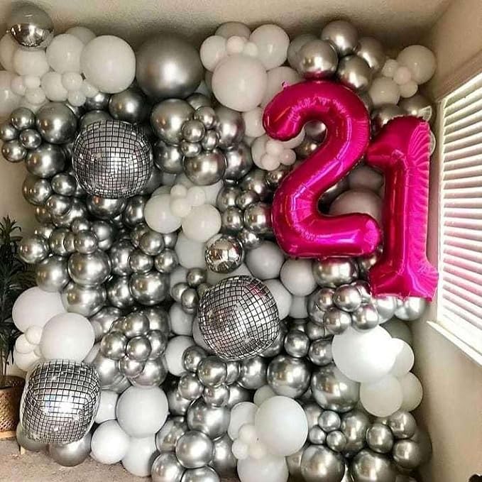 Hot Pink 21 Number Balloons, 40 Inch Giant Number 21 Balloons Foil Mylar Helium - Image 4
