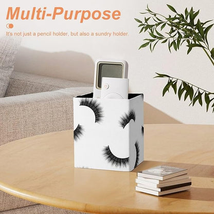 Pen Holder Black Eyelash White, Desk Accessories Pencil Cup - Image 7
