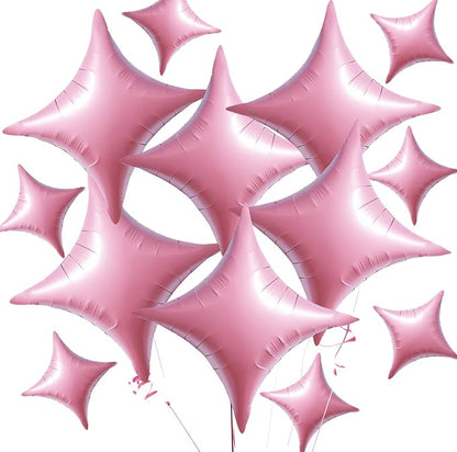 TONIFUL 30 Pcs Four Pointed Star Balloon 26In&10In Light Pink Foil Balloon | by TONIFUL
