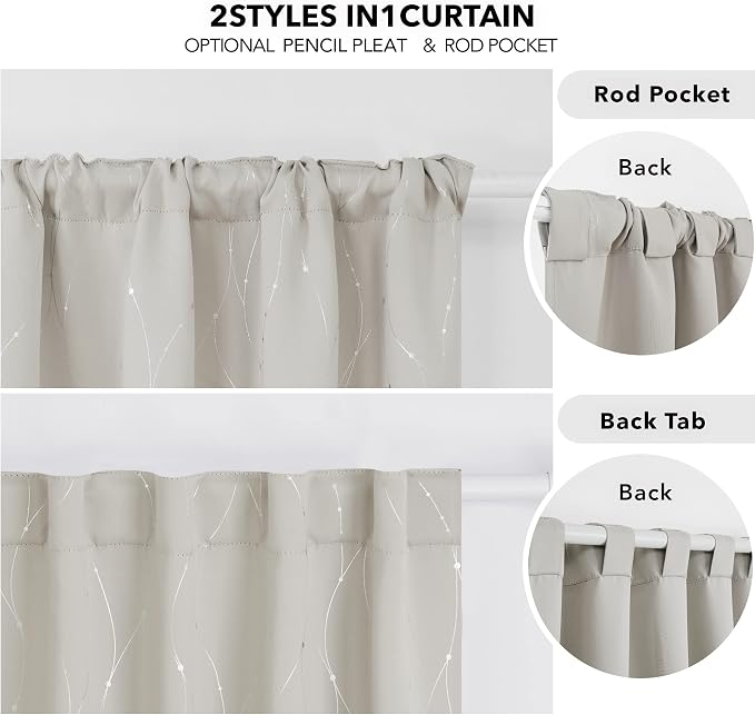 Deconovo Blackout Back Tab Curtains - Image 5