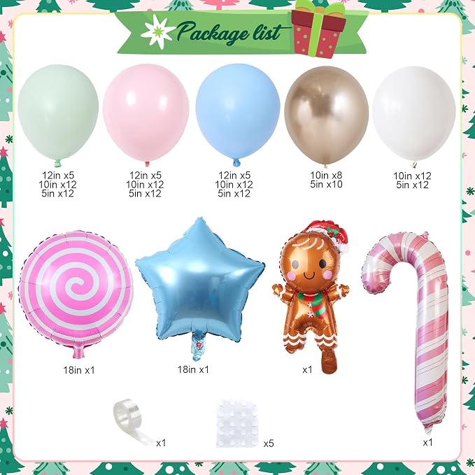 Christmas Balloon Garland Arch Kit, Nutcracker Balloon Pastel Pink Green - Image 3