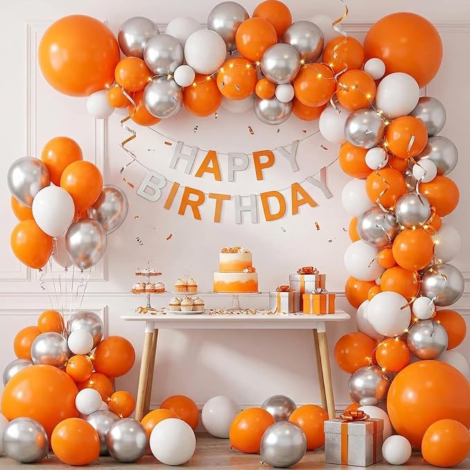APLANET 150pcs Orange Balloons Different Sizes 18 12 10 5 Inch Burnt Orange - Image 7