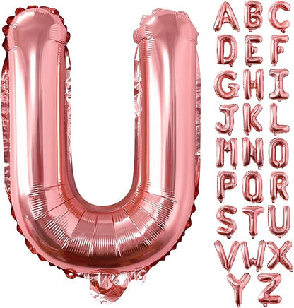 Lovoir 40 Inch Large Rose Gold Letter U Balloons Big Size Jumbo Mylar Foil by Lovoir