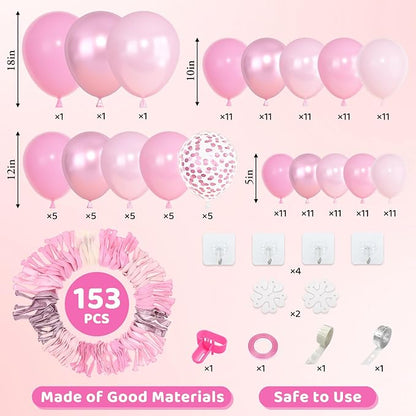 Amandir 153pcs Pastel Light Pink Balloon Garland Arch Kit Different Sizes | 18 - Image 2