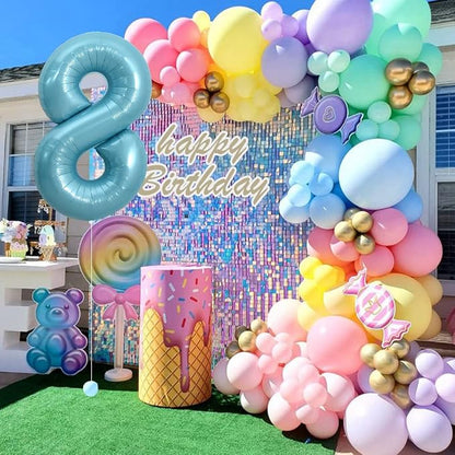 TONIFUL 40 Inch Light Blue Large Numbers Balloons - Image 4