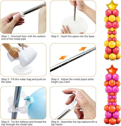 Balloon Column Stand Set of 2, 6.6ft Balloon Arch Stand Adjustable Balloon - Image 3
