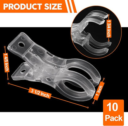 10 Pack Clear Balloon Arch Clips, 3 1/2 x 1 x 1 4/5 Inch balloon arch clamps - Image 5