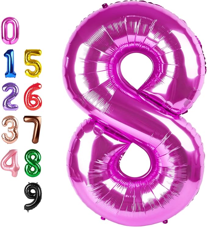 8 Balloon 40 inch Pink Number Balloons by Enyeopd