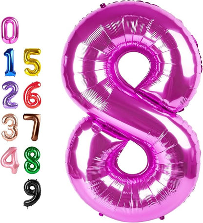 8 Balloon 40 inch Pink Number Balloons by Enyeopd