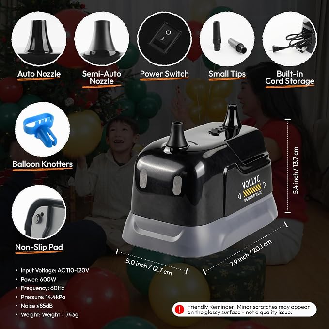 Balloon Pump Electric, Dual Nozzle Balloon Inflator Air Pump, Fast & Easy - Image 7