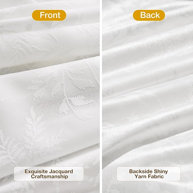 Anmao White Semi Sheer Light Filtering Curtains 96 Inches Long 2 Panels - Image 3