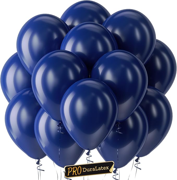 Pro Duralatex Navy Blue Extra-Thick Balloons 100 Pack 12 inch | Navy Blue by Bezente
