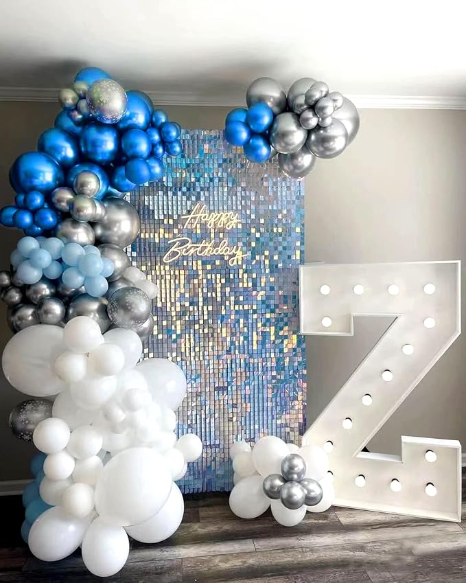 FOTIOMRG 50pcs Metallic Blue Balloons, 12 inch, Latex Party Decorations - Image 4