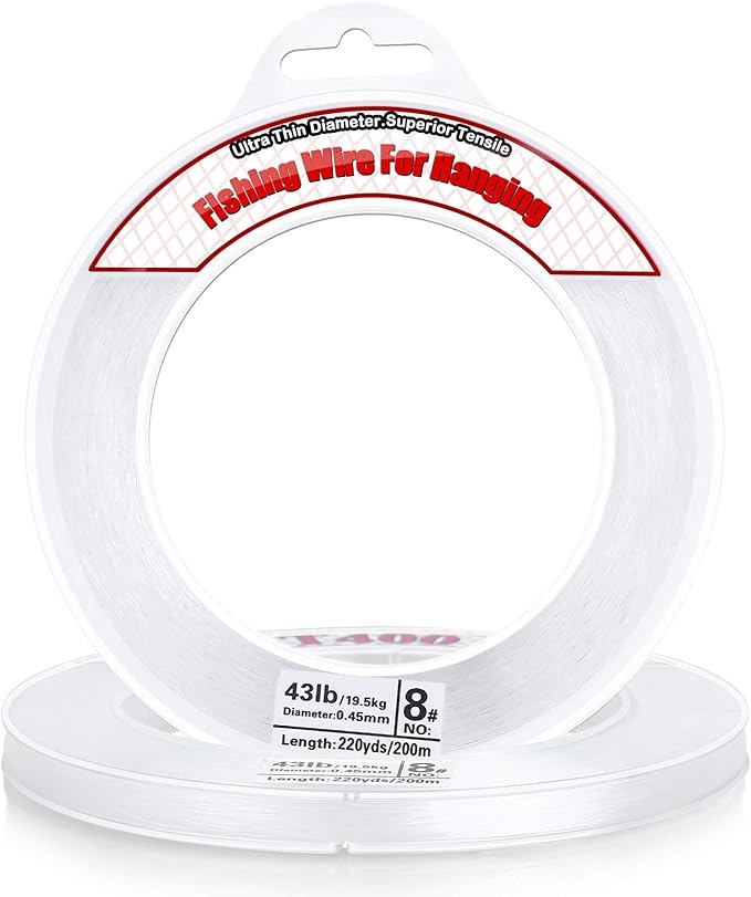 Clear Fishing Wire, Acejoz 656FT Fishing Line Clear Invisible Hanging Wire by ProfessionalDIYArtSupplier