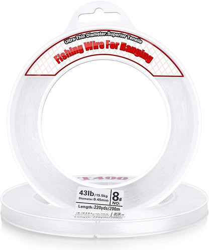 Clear Fishing Wire, Acejoz 656FT Fishing Line Clear Invisible Hanging Wire by ProfessionalDIYArtSupplier