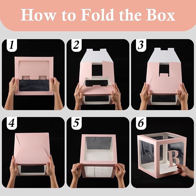 Voircoloria Baby Boxes with Letters, 4 Transparent Balloon Boxes | - Image 7