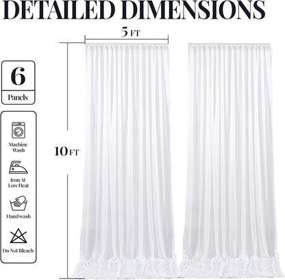 30x10ft White Glitter Backdrop Curtain - Image 9