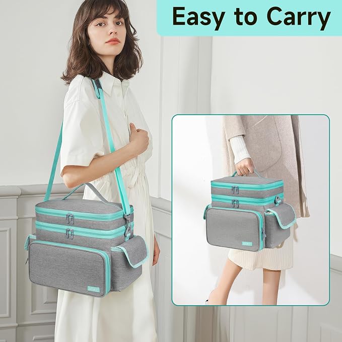 LEFOR·Z Small Sewing Supplies Organizer Bag, Sewing Box | Double-Layer Sewing - Image 6