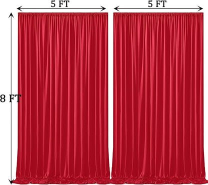 Wrinkle Free Red Backdrop Curtains - Image 6