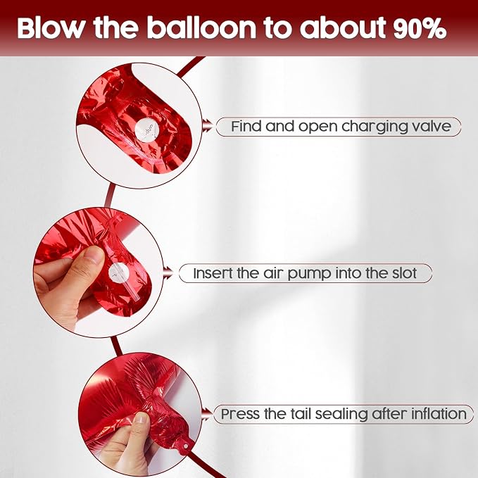 3 Balloon - Red Birthday Number Balloons, 40 Inch Decorations Men Women | Red - Image 6