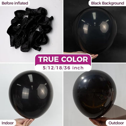 Bezente Black Balloons Latex Party Balloons - Image 2