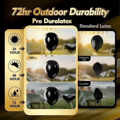 Pro Duralatex Black Extra-Thick Balloons 100 Pack 12 inch | Black Balloons - Image 5
