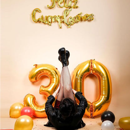 40 Inch Gold Number 4 Foil Balloon - Image 6