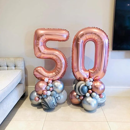 40 Inch Rose Gold 50 Number Balloons Giant Jumbo Huge 50 Foil Mylar Helium - Image 5