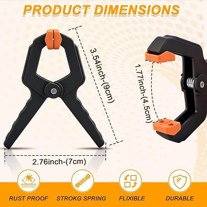 50 Pack Spring Clamps, Heavy Duty Plastic Woodworking Clamps & Multi-Use - Image 2