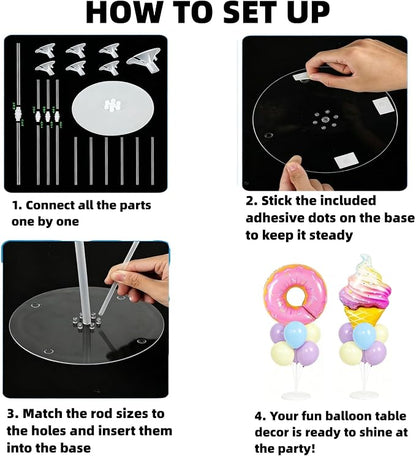 Donut Table Centerpiece Balloons Stand Kit- 2 Sets Balloon Centerpieces - Image 7