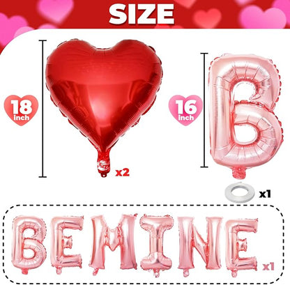 Valentines Day Balloons Decoration, Rose Be Mine and Red Heart Letter Balloons - Image 2
