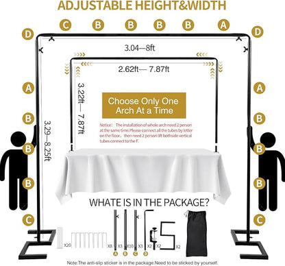 8.2 FT Wedding Arch Square Backdrop Stand Extra Clamps to Table Rod Frame | - Image 2