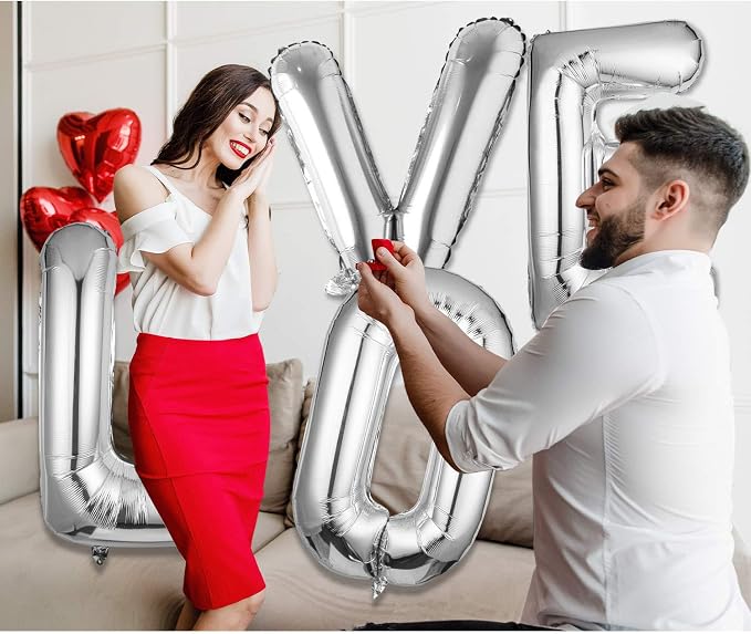 Single Aluminum Hanging Foil Film Silver Letter Balloons Q 40 Inch | - Image 7