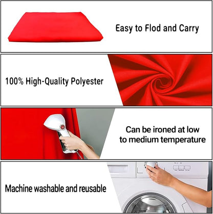 Red Photography Backdrop for Photoshoot, Fabric 5x7ft | Polyester Studio Photo - Image 7