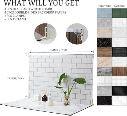 23 x 35 in Product Photography Backdrops, 10 Sheets, 20 Patterns | Double-Sided - Image 5