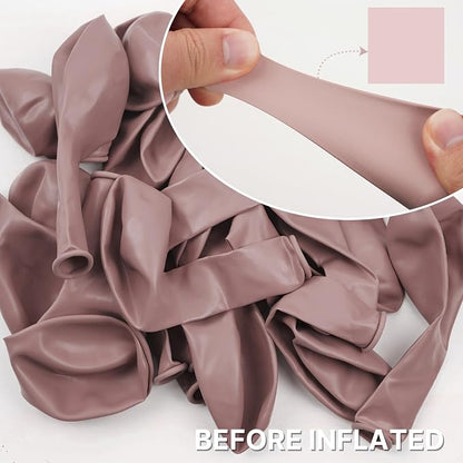 PartyWoo Dusty Pink Balloons 101pcs Lilac Pink Color 12 Inch | Balloons - Image 3