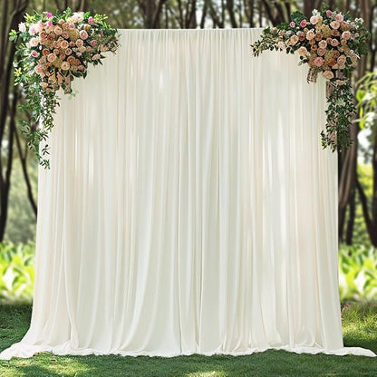 20x10ft Wrinkle Free Ivory Backdrop Curtain by ESGOTBME