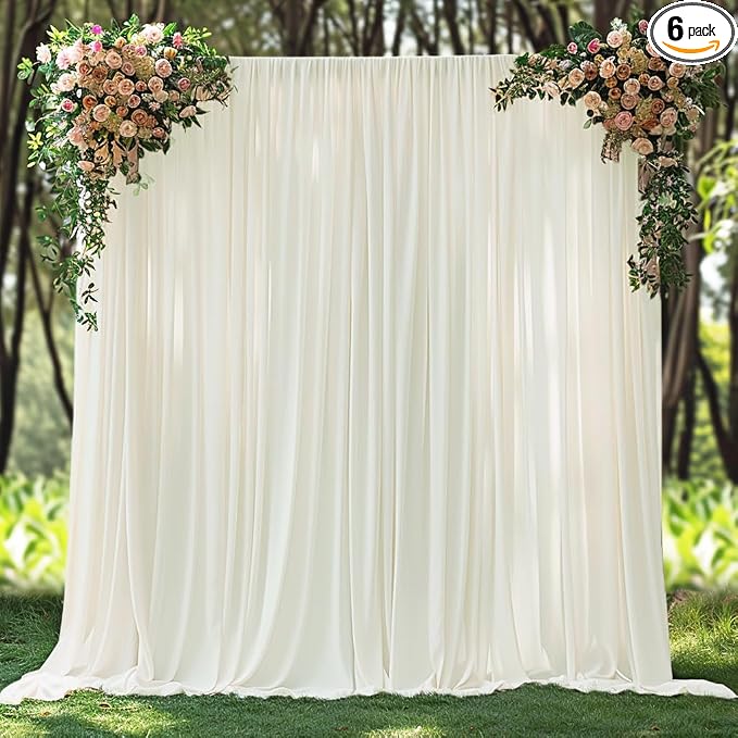 30x10ft Wrinkle Free Ivory Backdrop Curtain by ESGOTBME