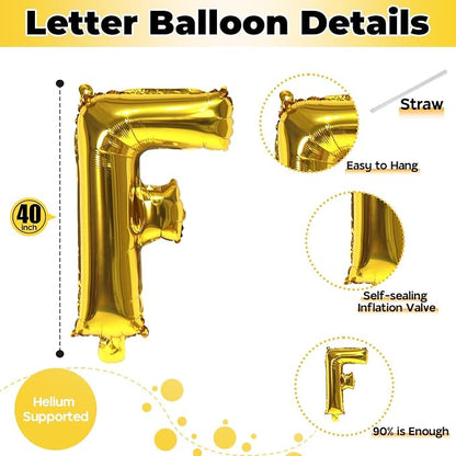 Letter Balloons Gold, 40 Inch Alphabet Name Balloon, Large Self Inflating - Image 2