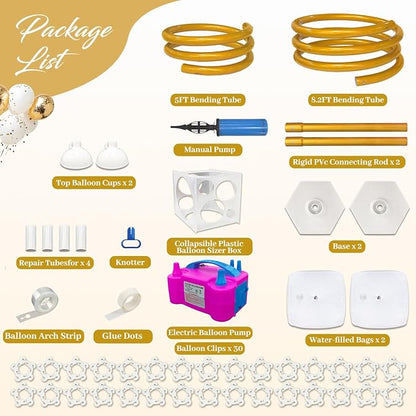 Balloon Arch Kit with Pump 8.2FT/5FT Gold Half Arch Balloon Stand - Image 4