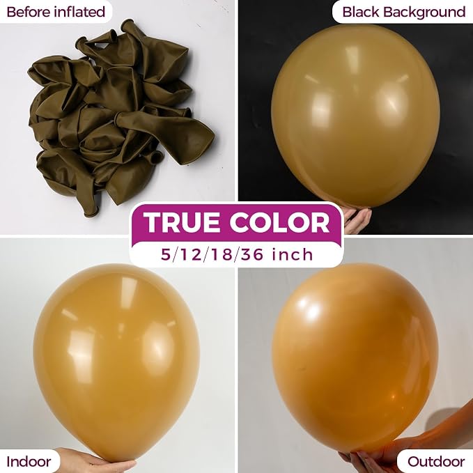 Bezente Brown Balloons Latex Party Balloons - Image 2