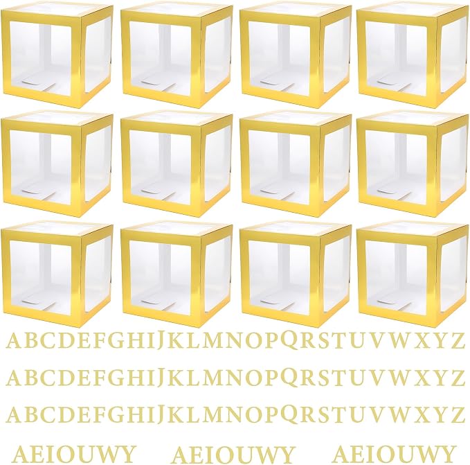 12 Pcs Transparent Balloon Boxes Clear Balloon Boxes by HOFURME